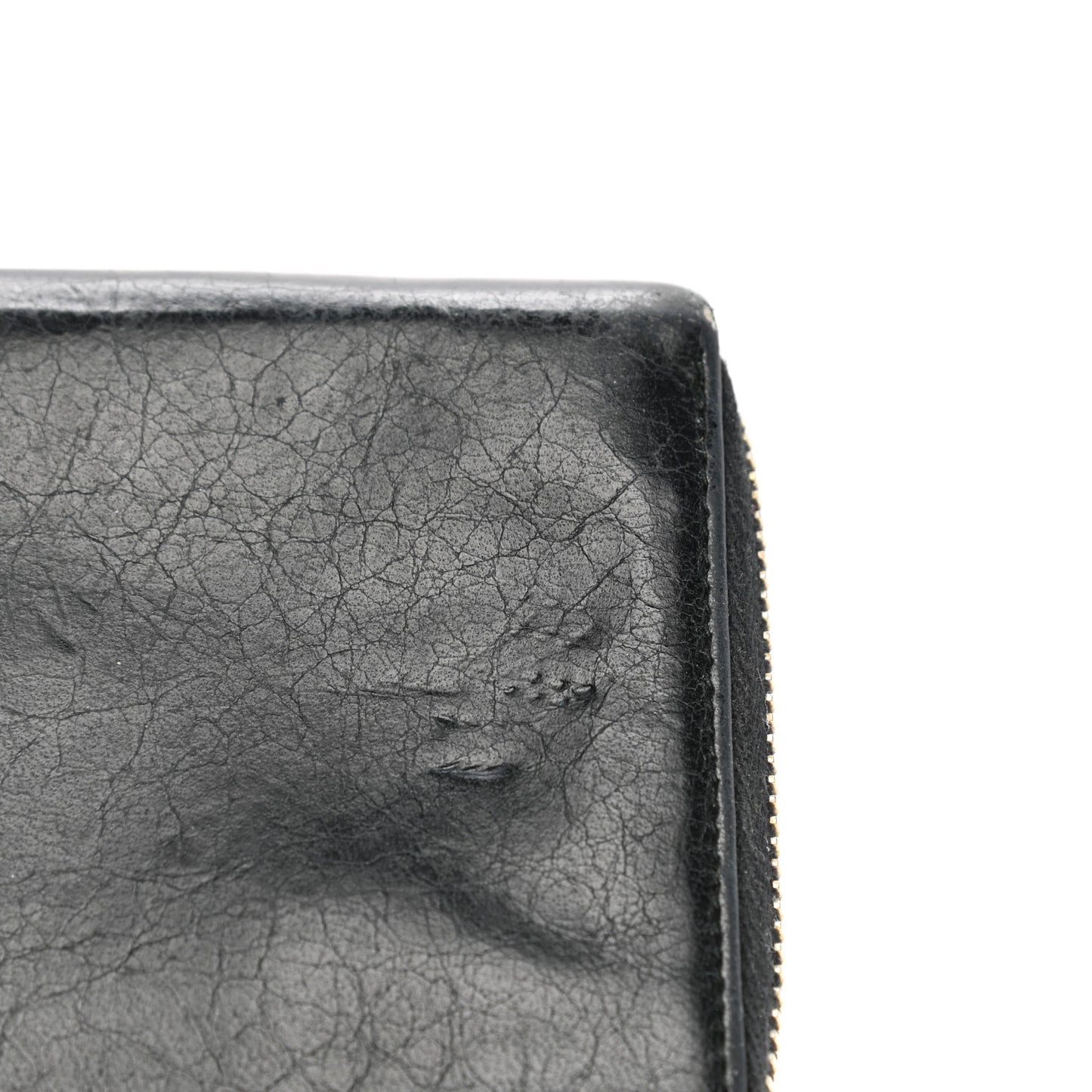 Agneau Giant 12 Rose Gold Hardware Continental Zip Around Wallet Black