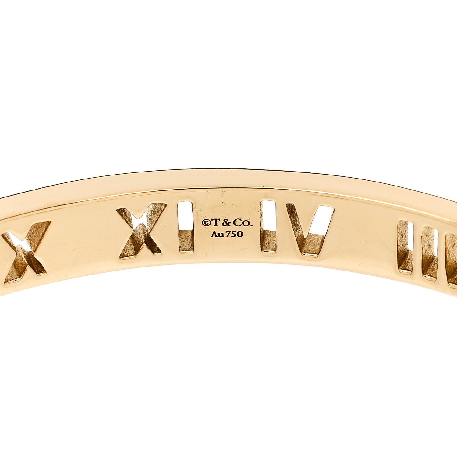 Tiffany 18K Yellow Gold Ruby Atlas Pierced Hinged Bangle Bracelet 3 of 3