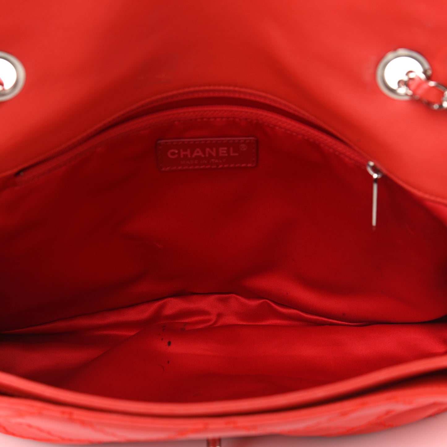 Lambskin Ultimate Stitch Maxi Flap Red