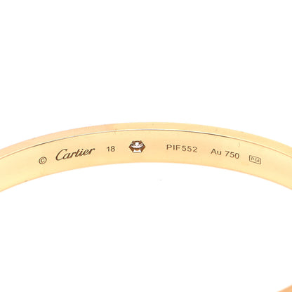 Cartier 18K Yellow Gold 1 Diamond LOVE Cuff Bracelet 18 4 of 5