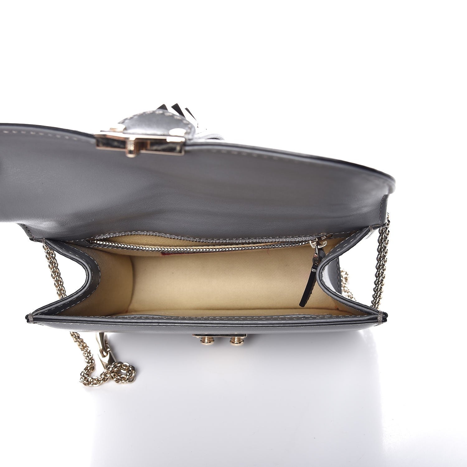 Valentino Garavani Vitello Small Glam Lock Rockstud Flap Gray 5 of 8