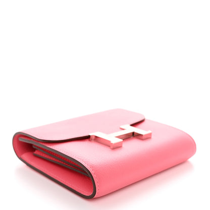 Hermes Evercolor Constance Compact Passant Wallet Rose Azalee 4 of 8