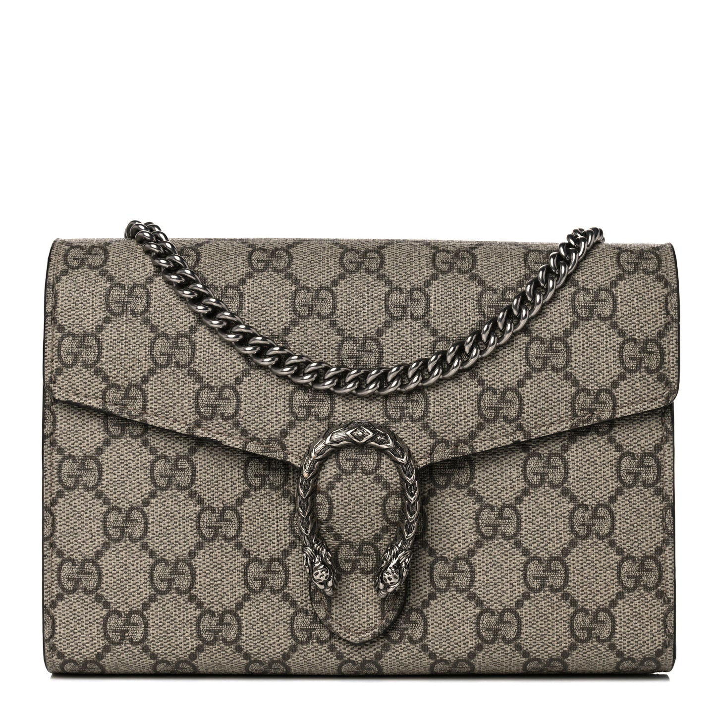 GG Supreme Monogram Mini Dionysus Chain Wallet Beige Taupe