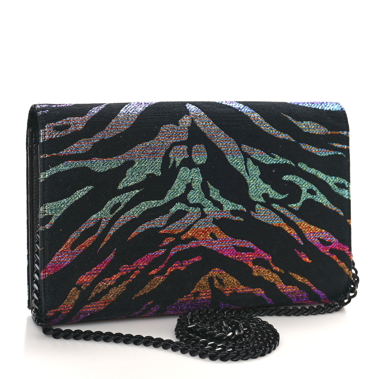 Saint Laurent Tiger Burnout Monogram Chain Wallet Multicolor 3 of 11