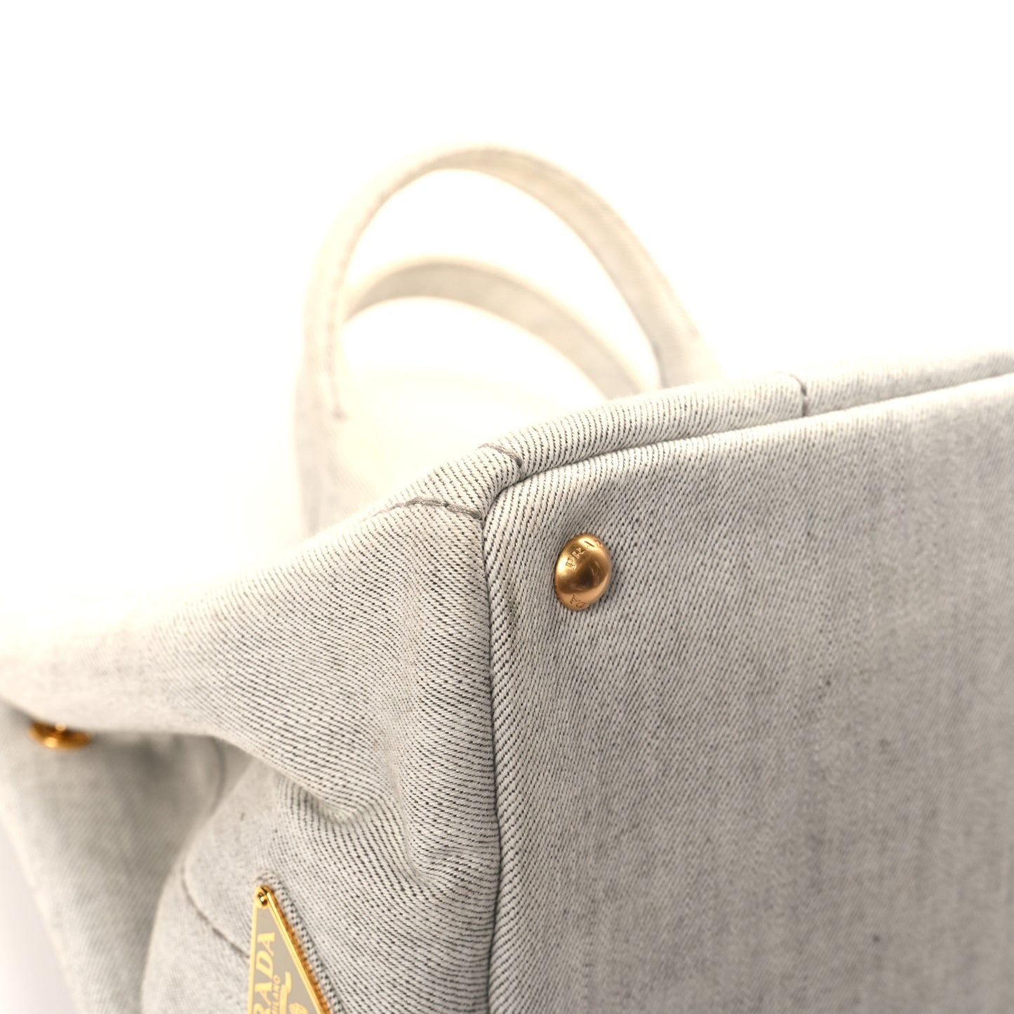 Denim Logo Tote White