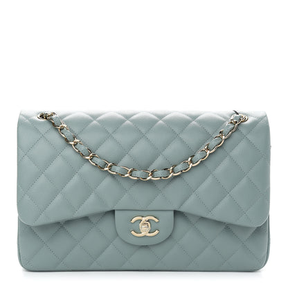 Chanel Caviar Quilted Jumbo Double Flap Dark Green 1 of 9