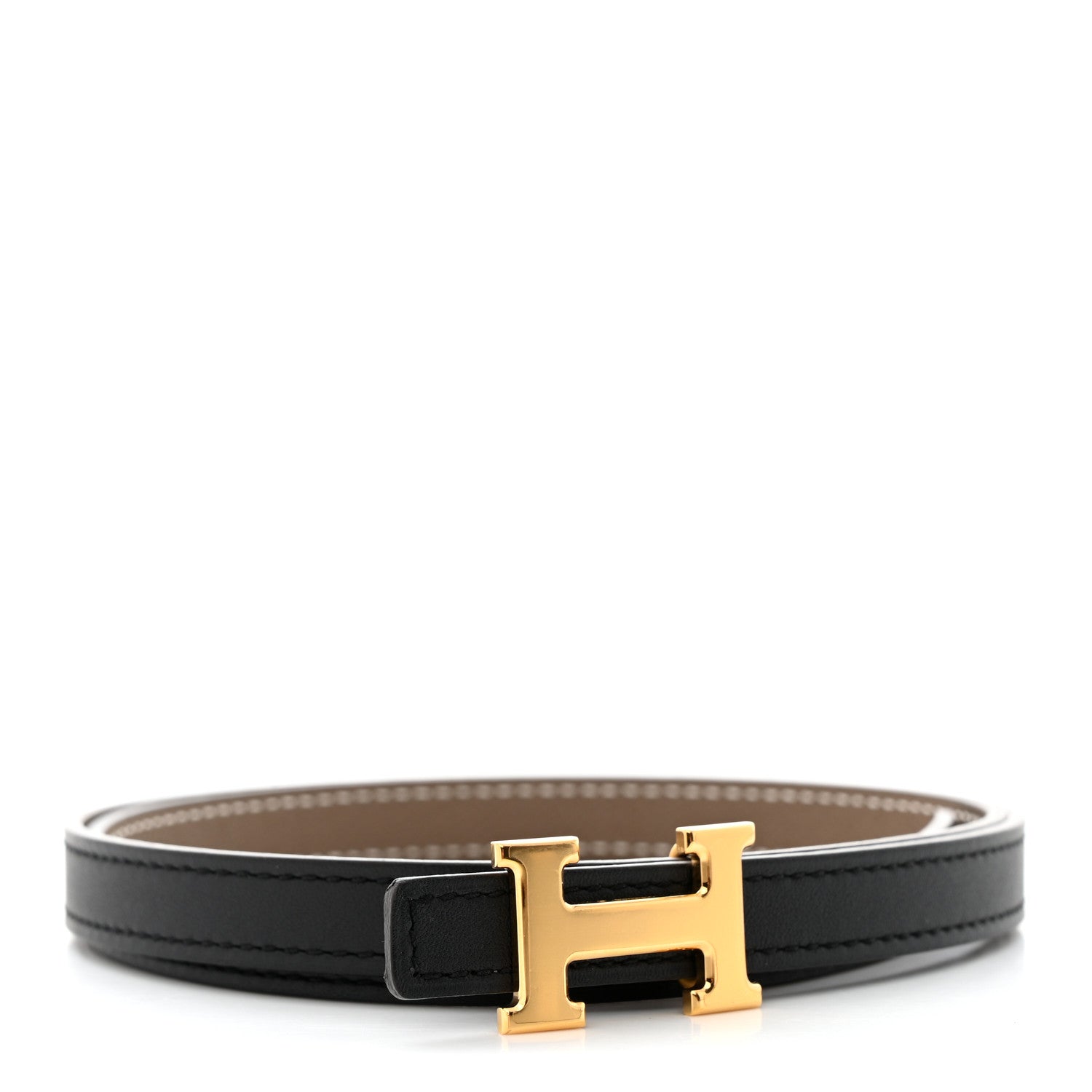 Hermes Epsom Swift 13mm H Belt 75 30 Etoupe Black 3 of 11