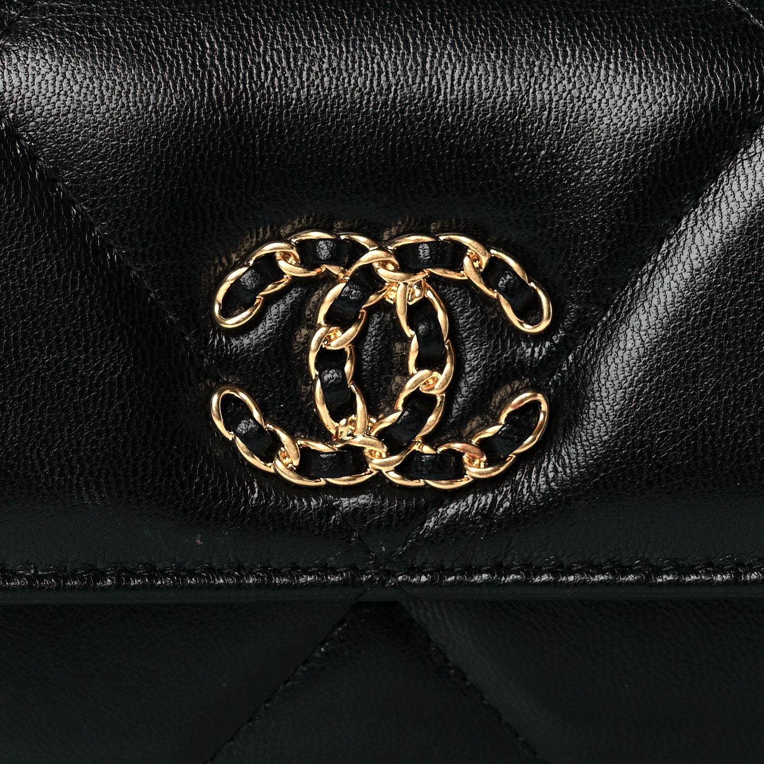 Chanel Lambskin Quilted Chanel 19 Flap Wallet Black 8 of 9