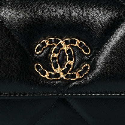 Chanel Lambskin Quilted Chanel 19 Flap Wallet Black 8 of 9