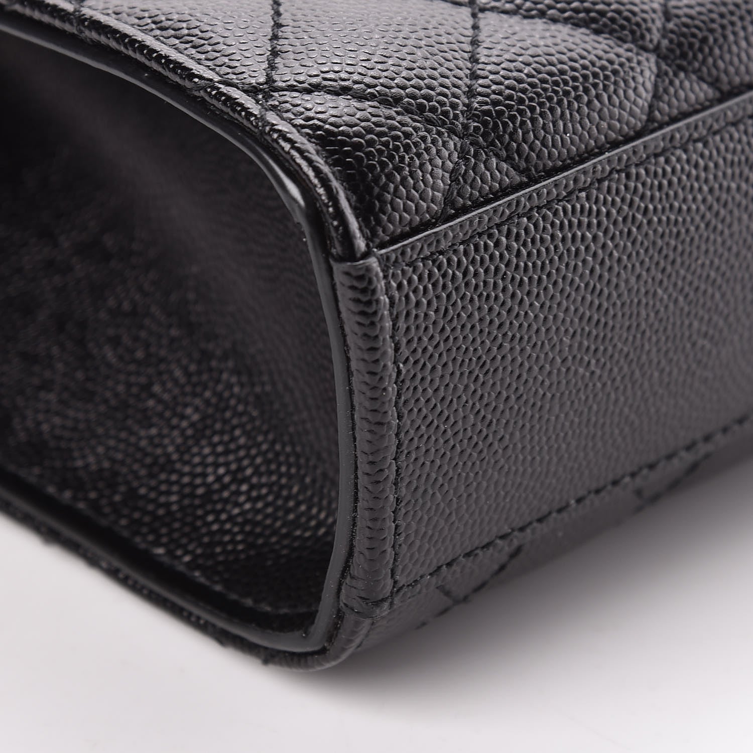 Saint Laurent Grain De Poudre Textured Mixed Matelasse Triquilt Medium Monogram Satchel Black 9 of 10