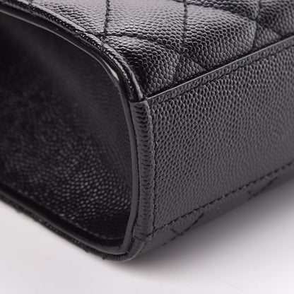Saint Laurent Grain De Poudre Textured Mixed Matelasse Triquilt Medium Monogram Satchel Black 9 of 10