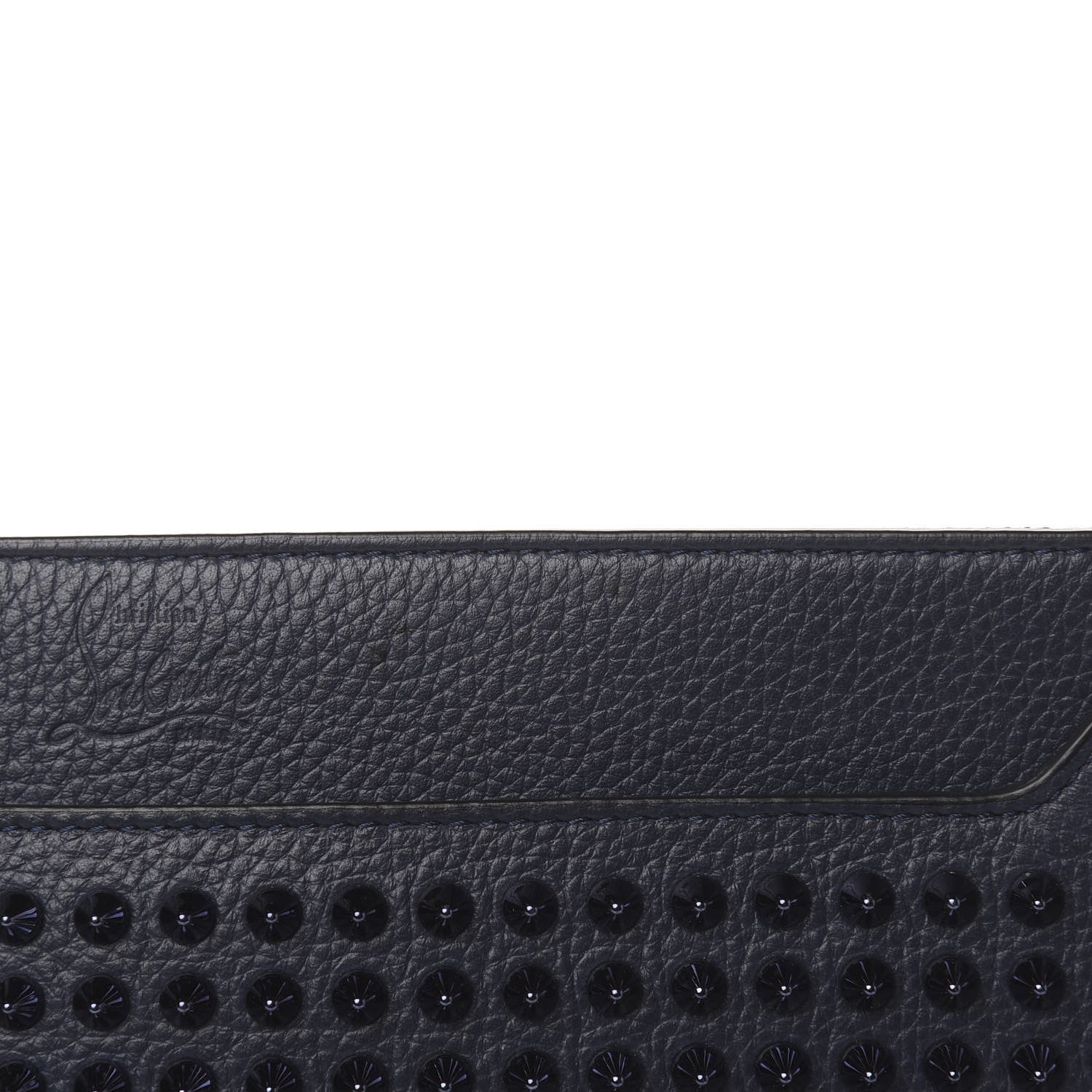 Christian Louboutin Calfskin Studded Skypouch Crossbody Clutch Marine 11 of 13