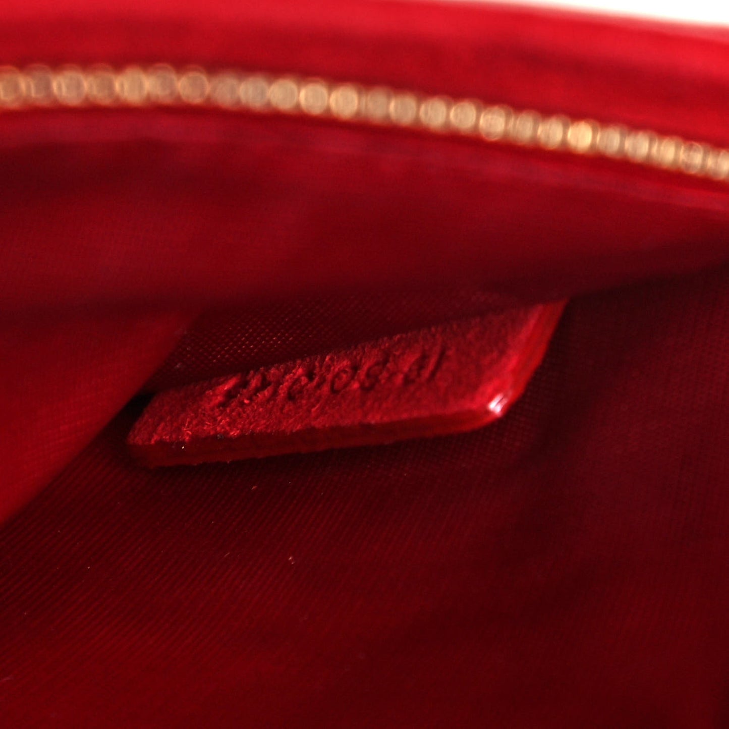 Grained Calfskin Diorama Wallet on Chain Pouch Rouge Vif