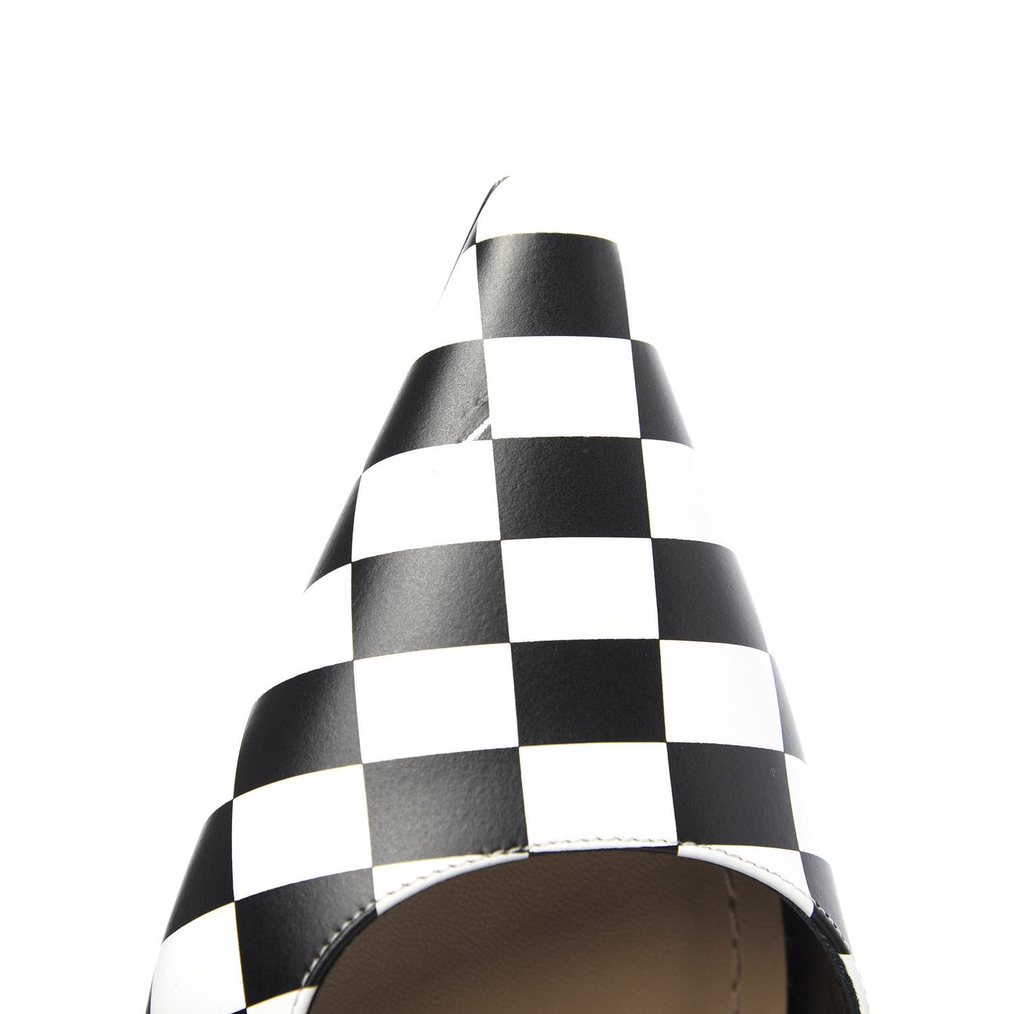 Calfskin Ribbon Checker Print J'Adior Slingback 65mm Pumps 38.5 Black White