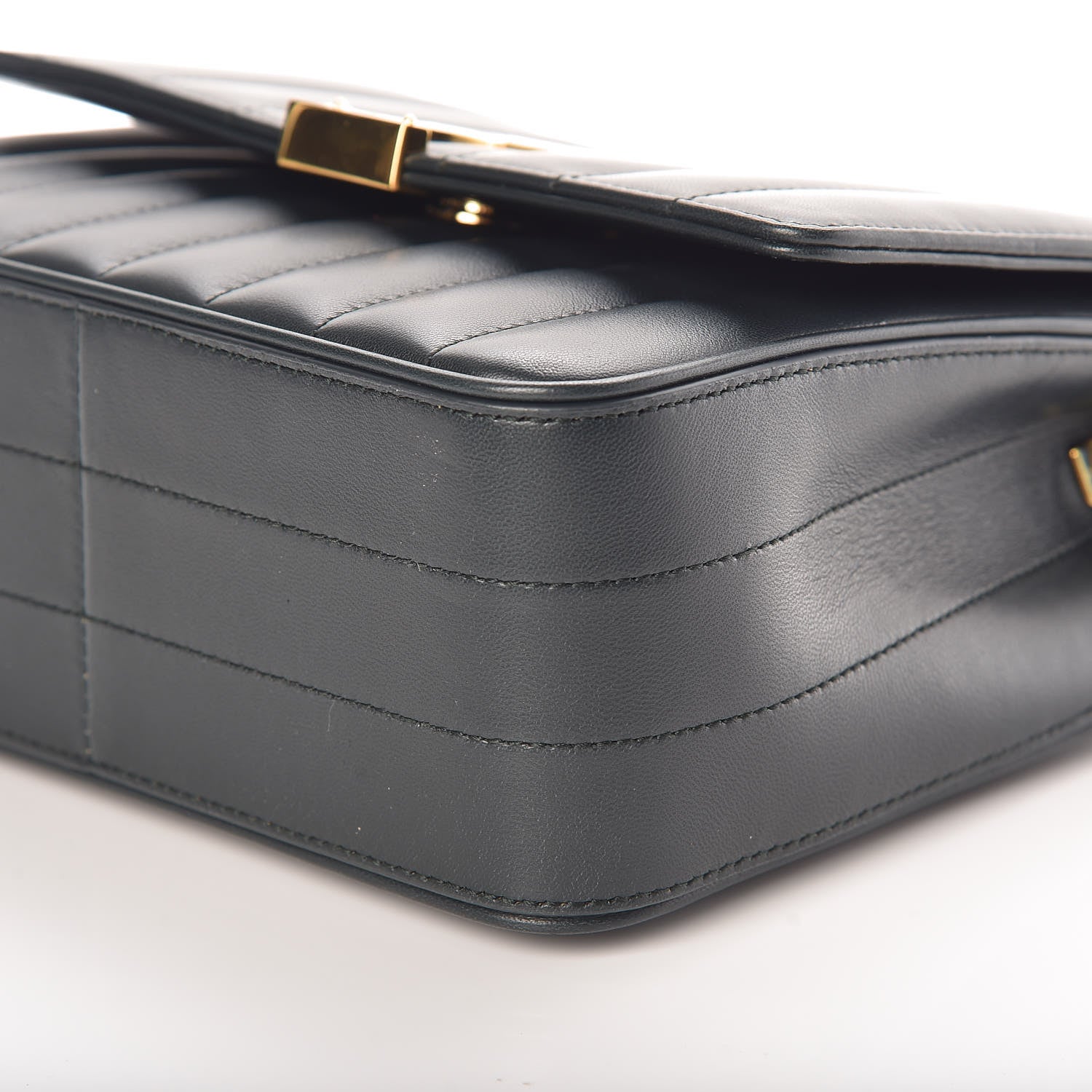 Saint Laurent Lambskin Matelasse Monogram Medium Vicky Chain Bag Algae 9 of 9