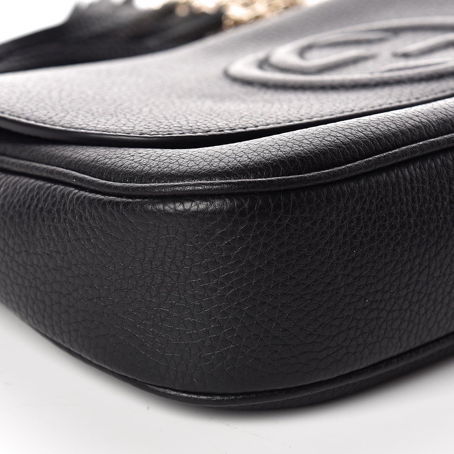 Gucci Pebbled Calfskin Medium Soho Flap Crossbody Black 5 of 9