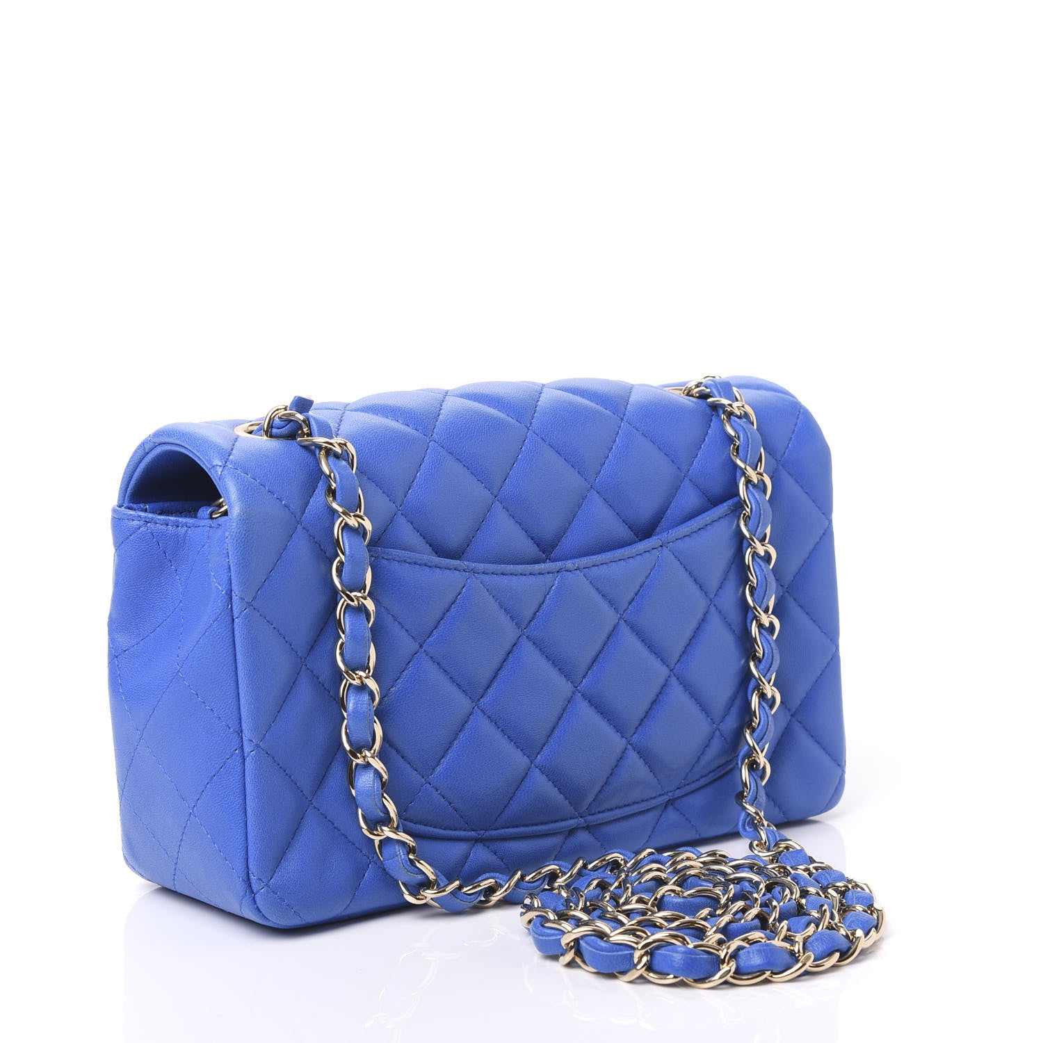 Chanel Lambskin Quilted Mini Rectangular Flap Blue 2 of 10