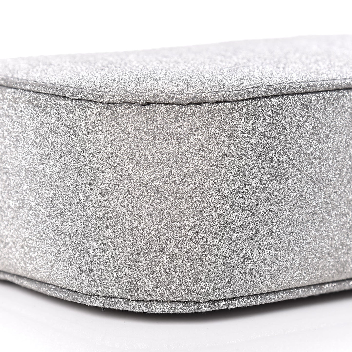 Glitter Calfskin Logo XS Everyday Camera Bag Silver