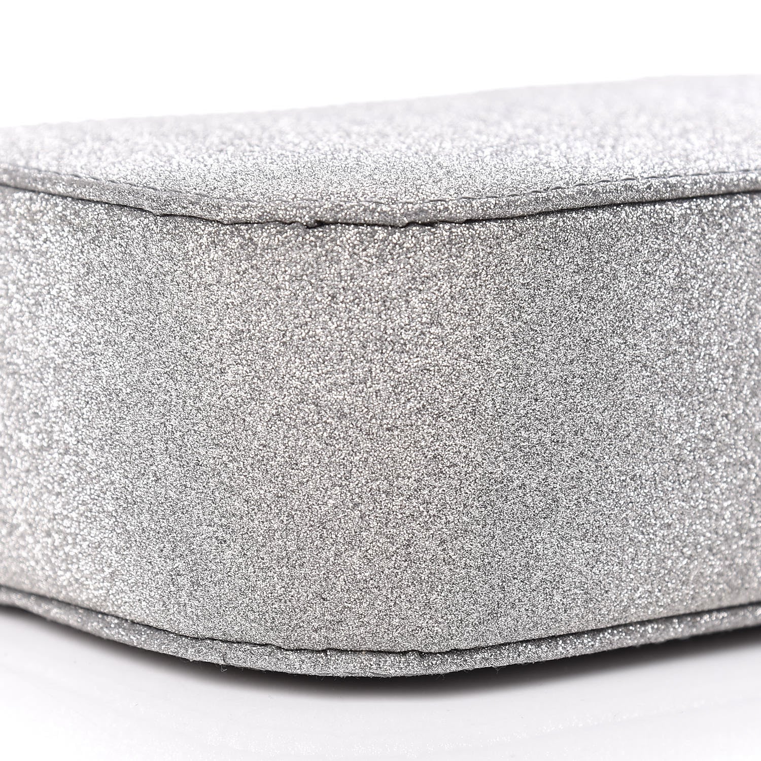 Balenciaga Glitter Calfskin Logo XS Everyday Camera Bag Silver 8 of 9