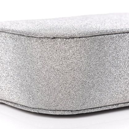 Balenciaga Glitter Calfskin Logo XS Everyday Camera Bag Silver 8 of 9
