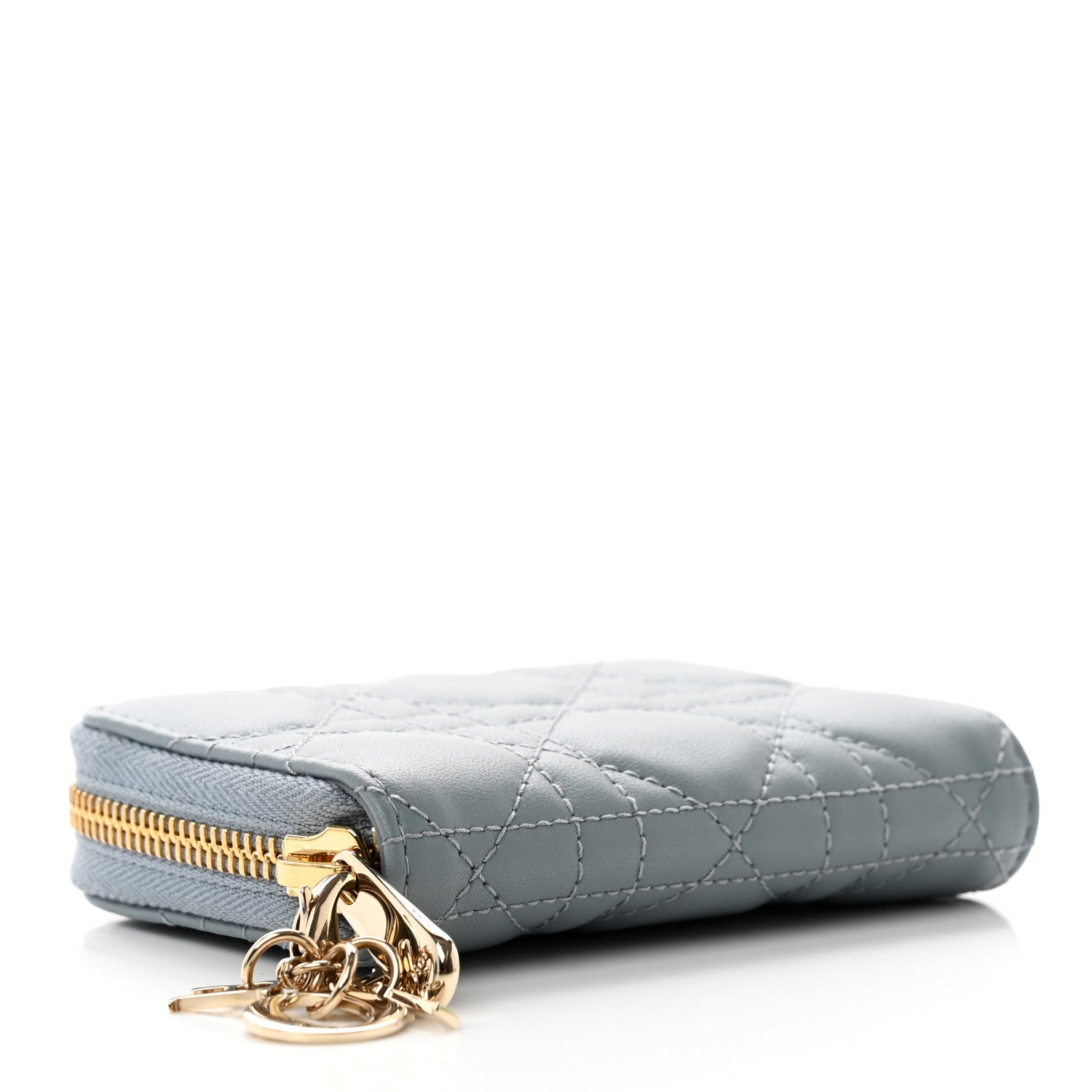 Christian Dior Lambskin Cannage Small Lady Dior Voyageur Coin Purse Cloud Blue 4 of 6