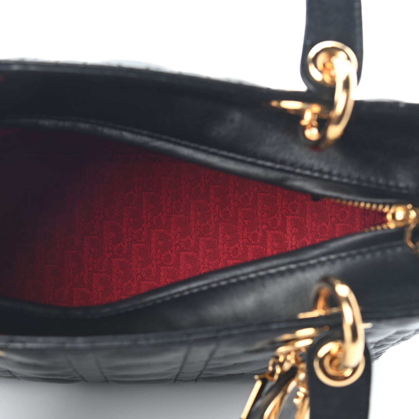 Lambskin Cannage Medium Lady Dior Black