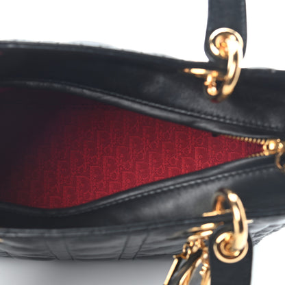 Christian Dior Lambskin Cannage Medium Lady Dior Black 5 of 9