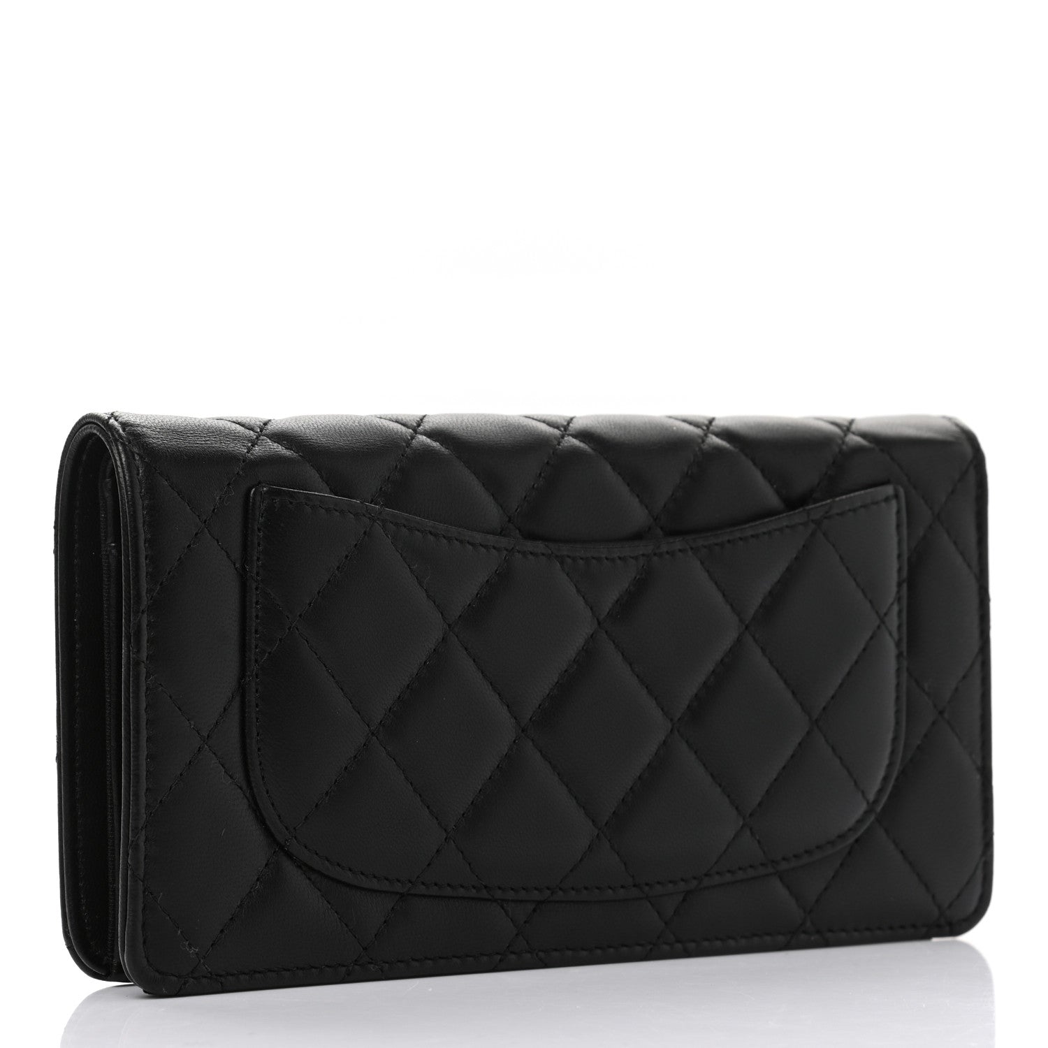 Chanel Lambskin Quilted Yen Wallet Black 3 of 11
