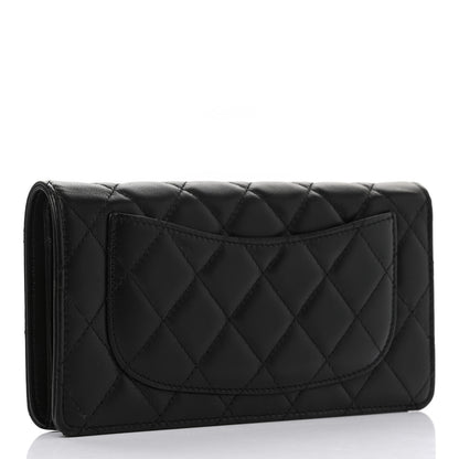 Chanel Lambskin Quilted Yen Wallet Black 3 of 11