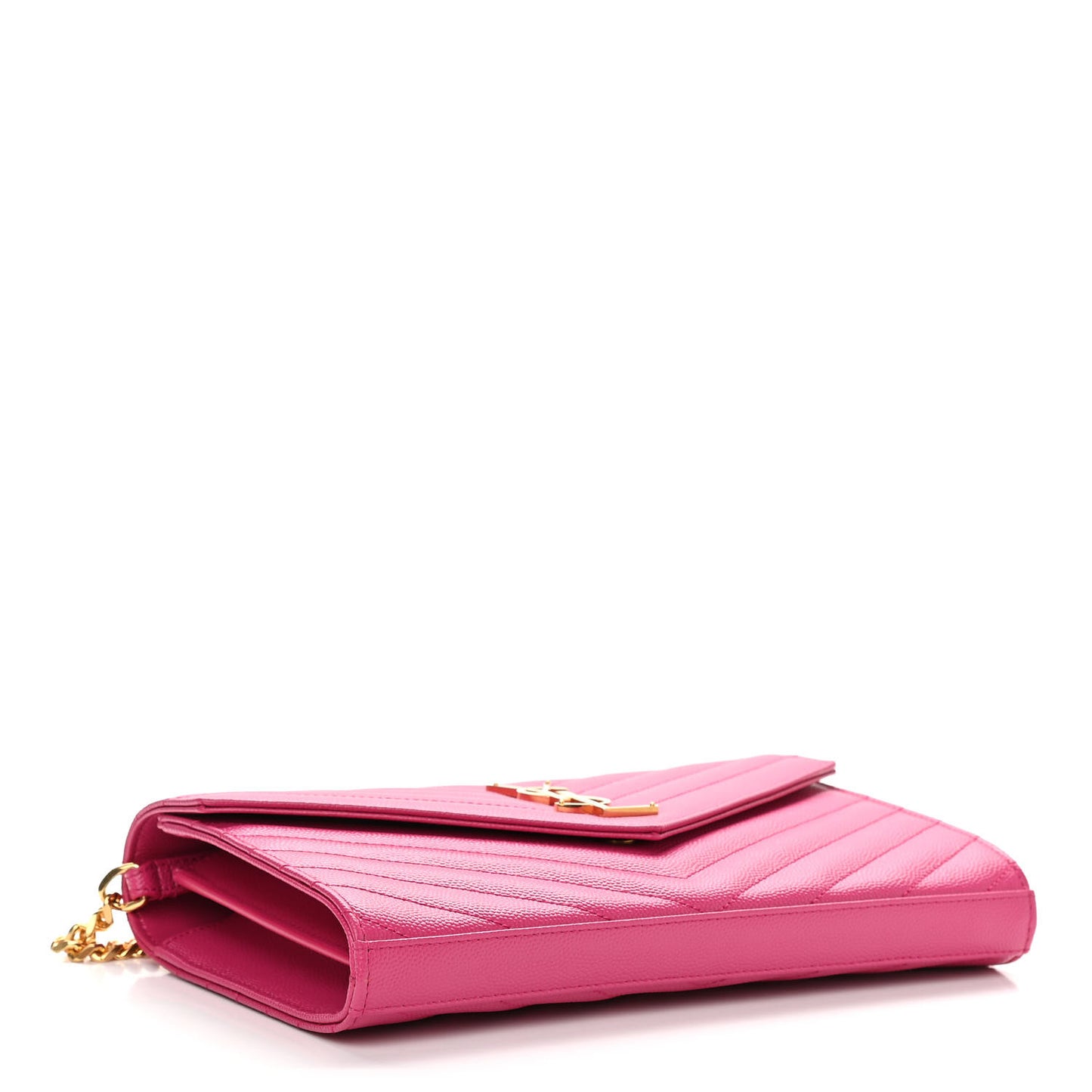 Grain De Poudre Matelasse Chevron Monogram Chain Wallet Bubblegum