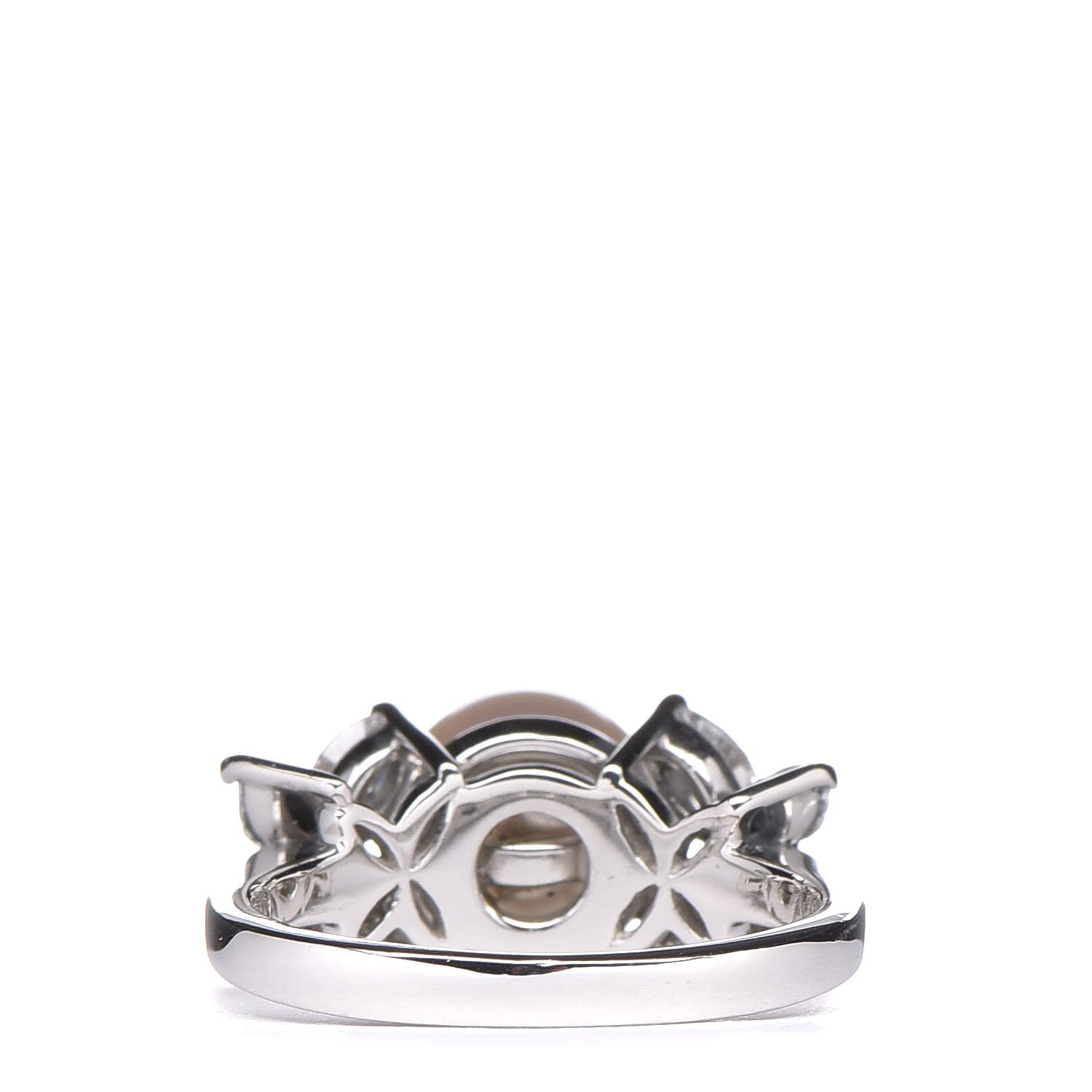 Tiffany Platinum Diamond Pearl Victoria Ring 46 3.75 4 of 5