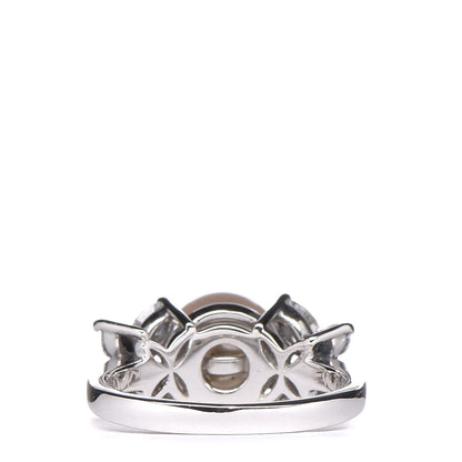 Tiffany Platinum Diamond Pearl Victoria Ring 46 3.75 4 of 5