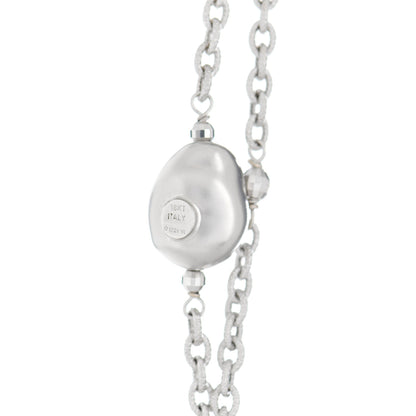 Roberto Coin 18K White Gold Baroque Pearl Nugget Station Necklace 4 of 6