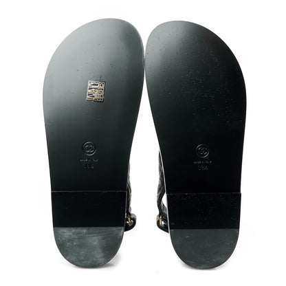 Chanel Grained Calfskin Velcro Dad Sandals 39.5 Black 6 of 10