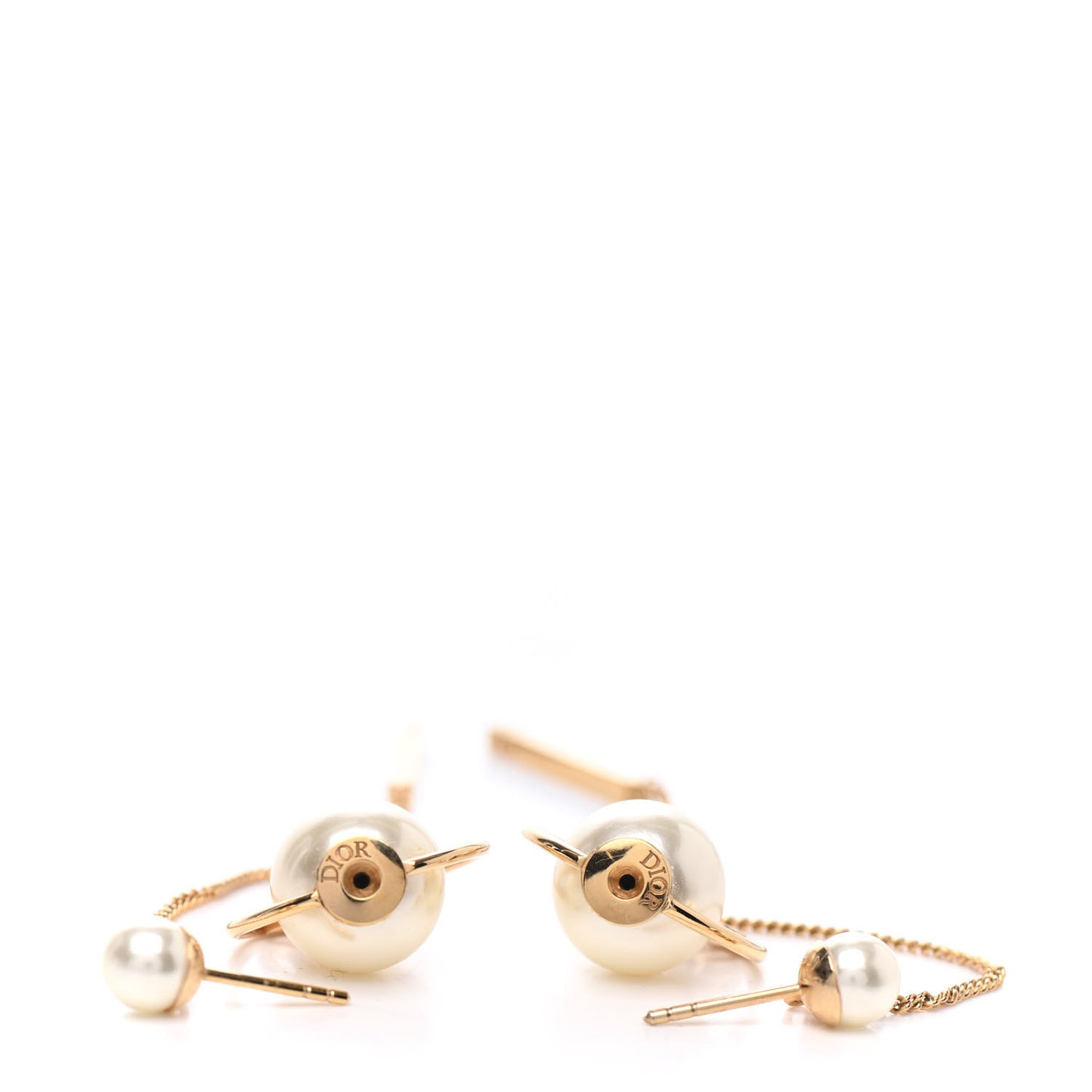 Pearl Tribales Dangle Chain Earrings Gold