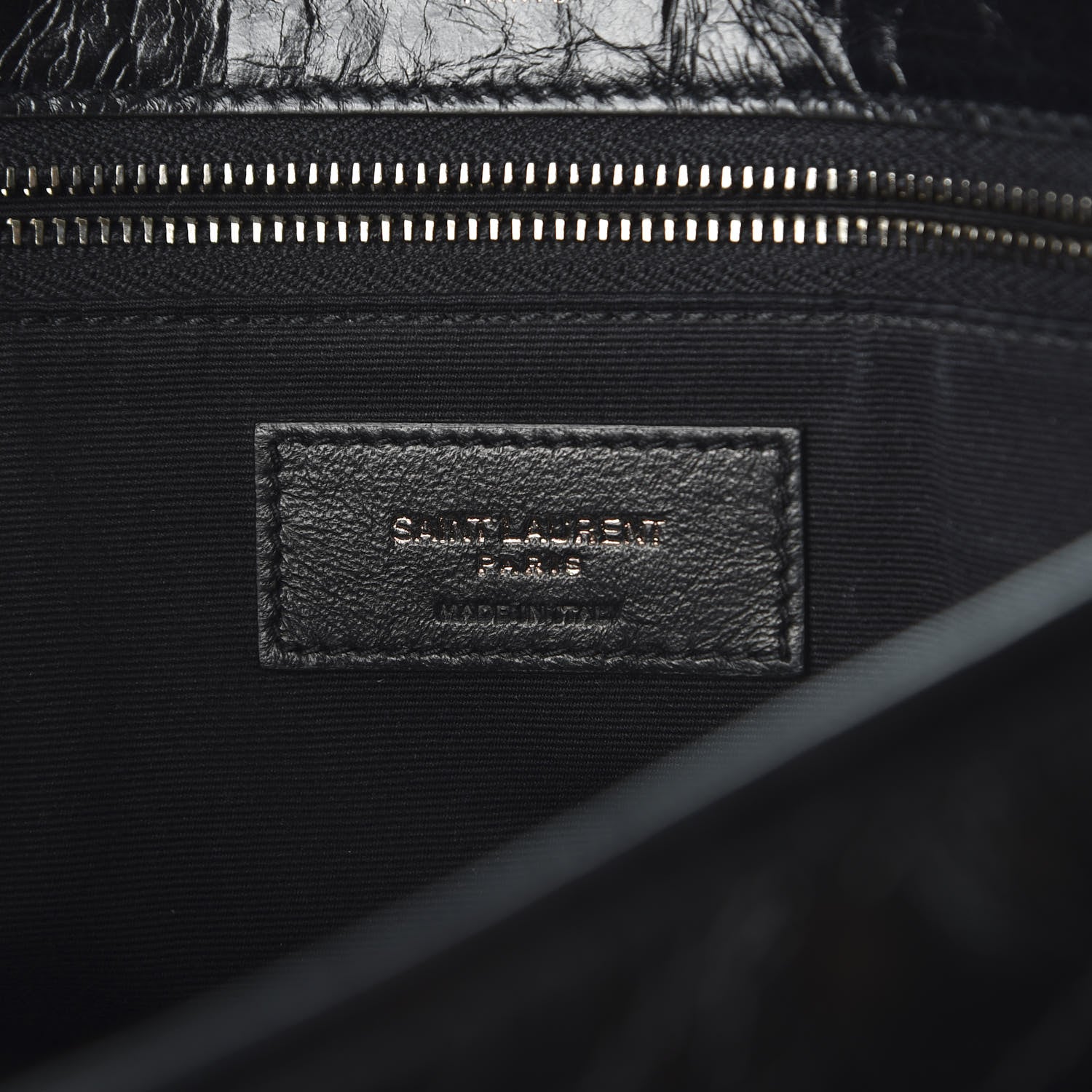 Saint Laurent Crinkled Calfskin Matelasse Monogram Medium Niki Chain Satchel Black 7 of 11