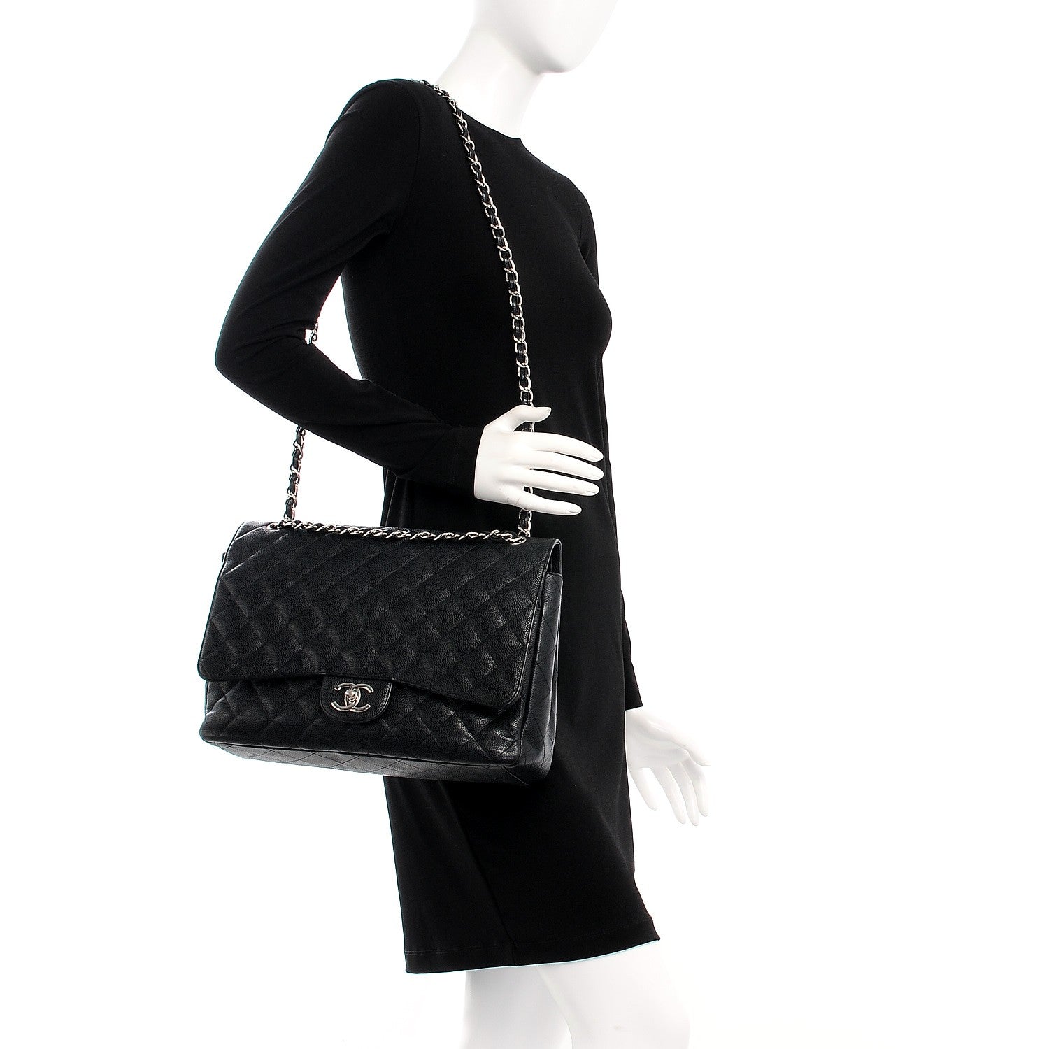 Chanel Caviar Quilted Maxi Double Flap Black 2 of 7
