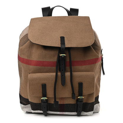 Burberry Canvas Mega Check Small Brookdale Backpack Black 1 of 12