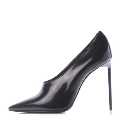 Saint Laurent Patent Calfskin Teddy High Vamp 105 Pumps 38 Black 1 of 11