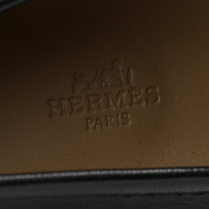 Hermes Goatskin Mens Paris Loafers 44 Black 6 of 10
