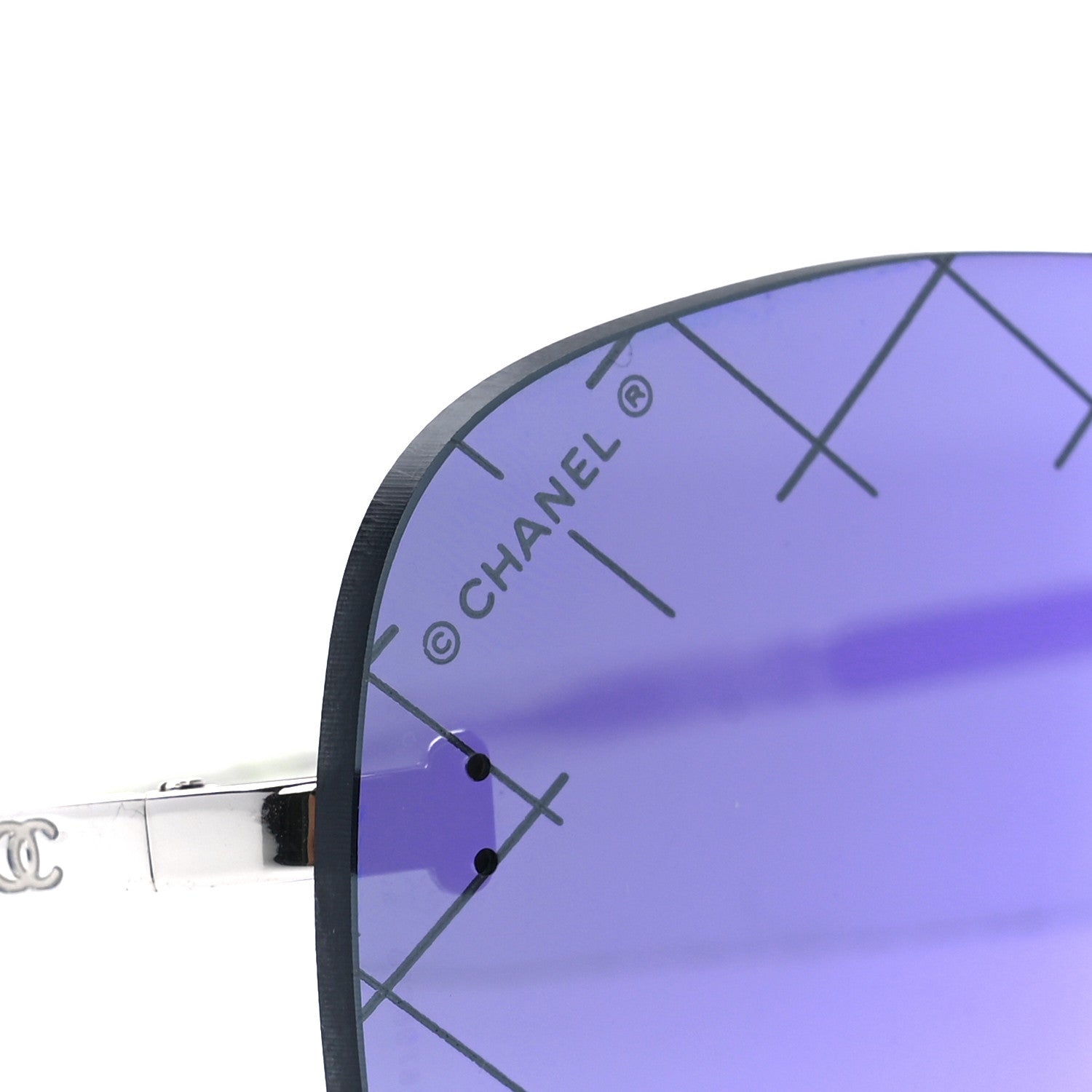 Chanel Shield Runway Sunglasses 4215 Silver Purple 7 of 7