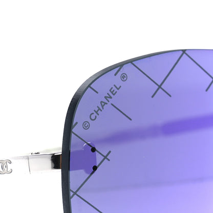 Chanel Shield Runway Sunglasses 4215 Silver Purple 7 of 7