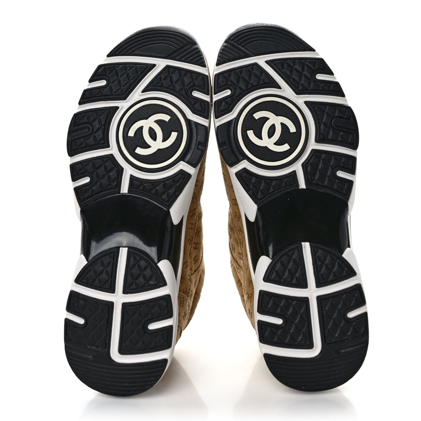 Nylon Suede Calfskin Printed CC Sneakers 39.5 Beige