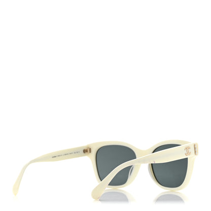 Chanel Acetate Polarized Pearl CC Square Sunglasses 5482-H-A White 4 of 10
