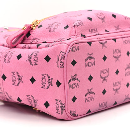 MCM Visetos Small Sprinkle Stud Stark Backpack Pink 9 of 12