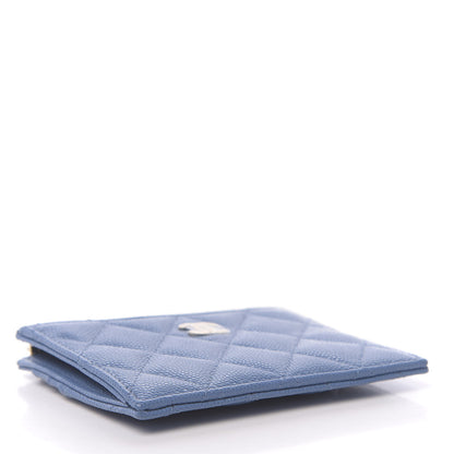 Chanel Caviar Quilted CC Zip Card Holder Blue 4 of 8