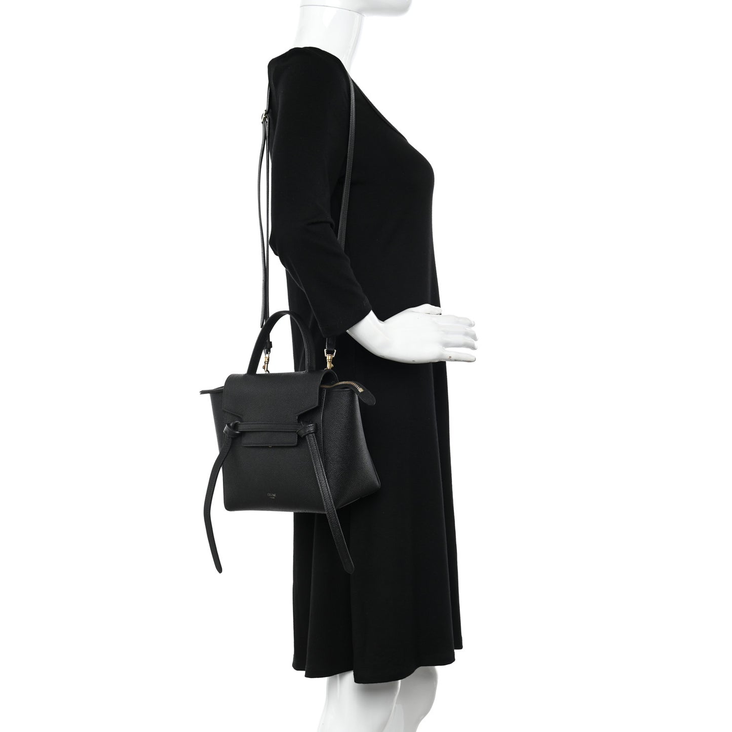 Grained Calfskin Nano Belt Bag Black