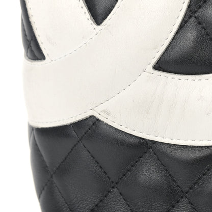 Chanel Calfskin Quilted Medium Cambon Tote Black White 23 of 26
