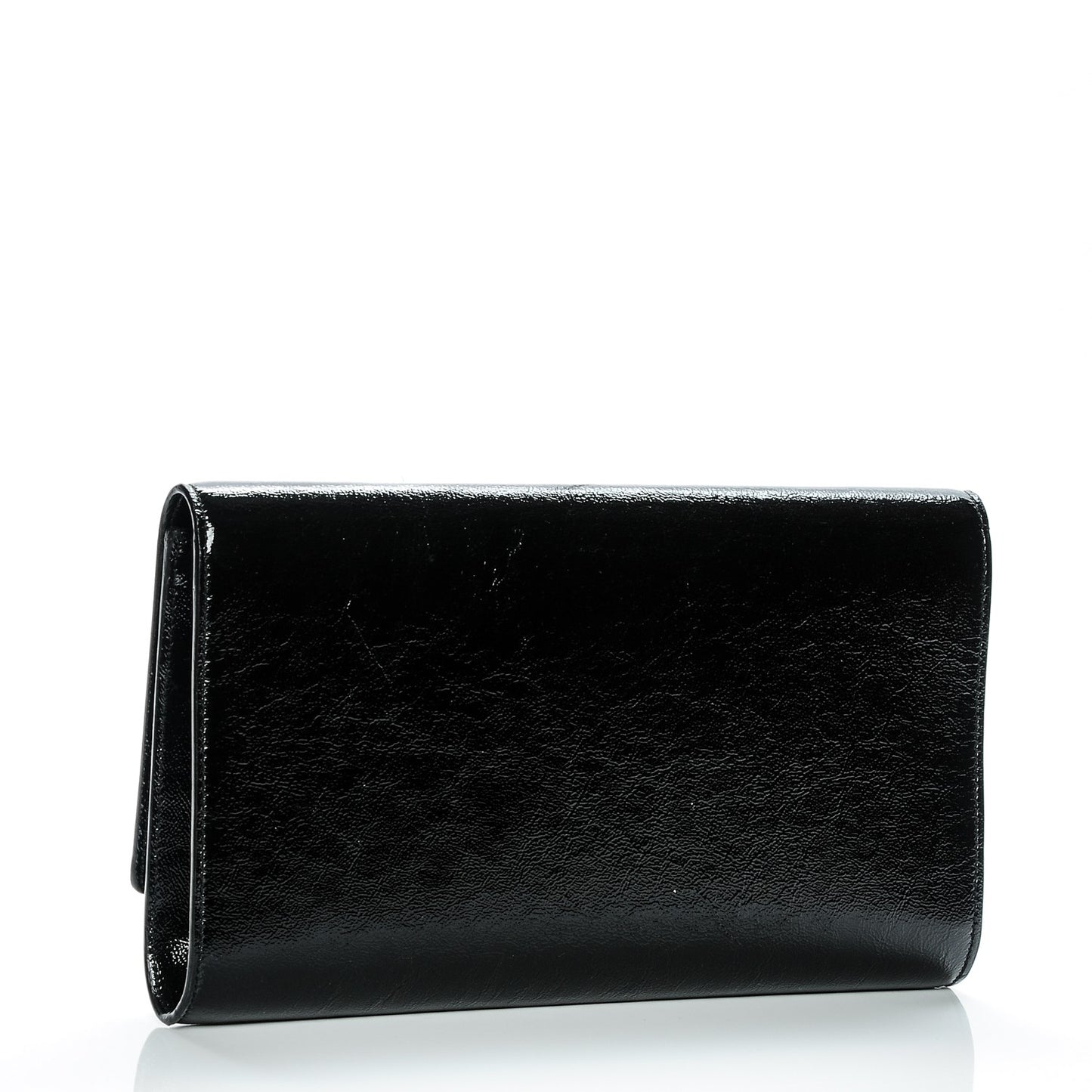 Textured Patent Monogram Large Belle De Jour Clutch Black