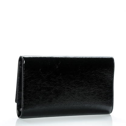 Saint Laurent Textured Patent Monogram Large Belle De Jour Clutch Black 3 of 7